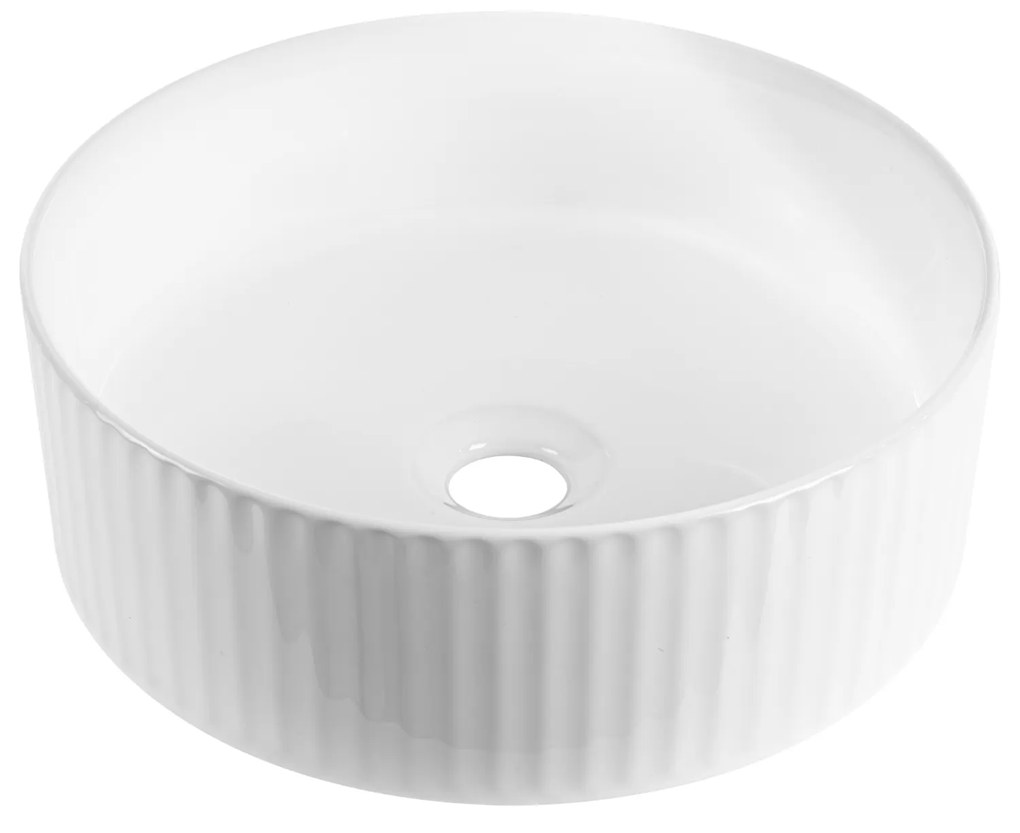 Invena Invena, okrúhle keramické umývadlo 360x360x120 mm, biela lesklá, INV-CE-63-001-C