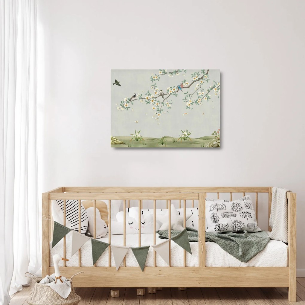 Sklenený obraz - Vtáčí zlet (70x50 cm)