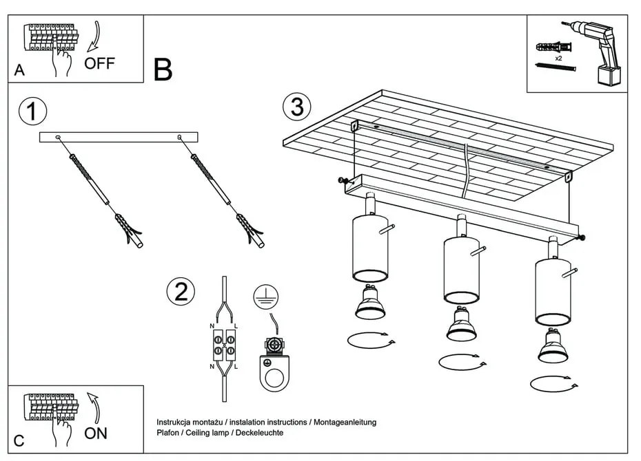 Biele stropné svietidlo Sollux Etna