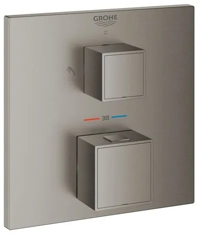 Sprchová a vaňová batéria GROHE GROHTHERM CUBE bez podomietkového telesa kartáčovaný Hard Graphite 24154AL0