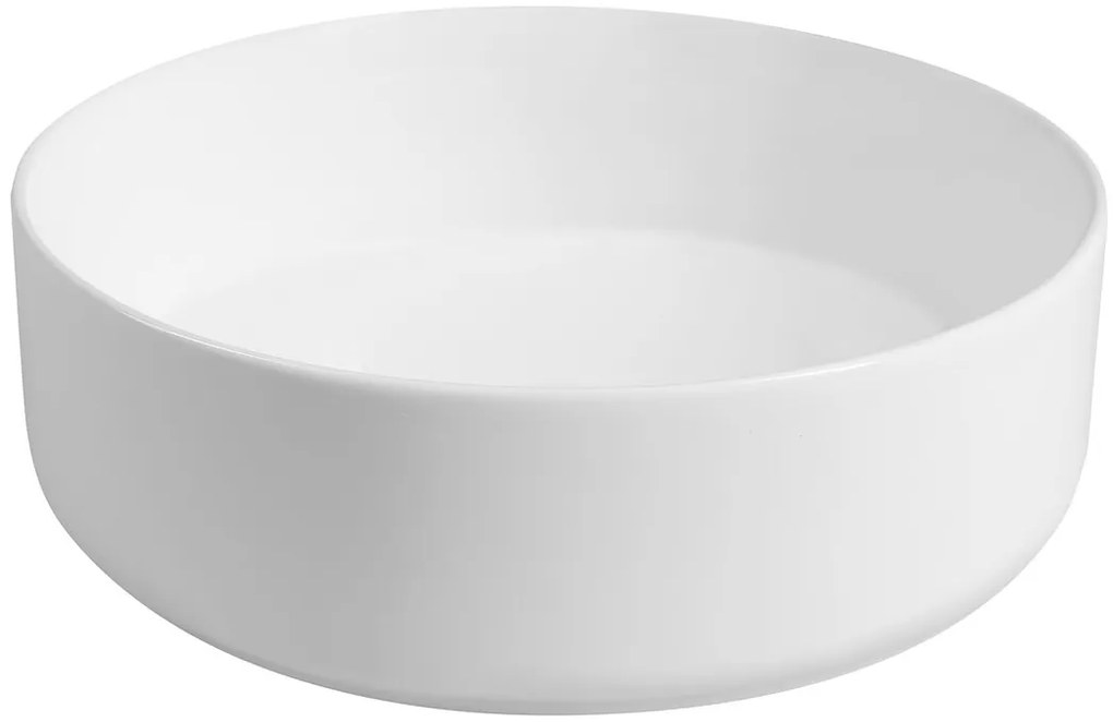Isvea Isvea, INFINITY ROUND keramické umývadlo na dosku, priemer 36x12 cm, matná biela, 10NF65036-2L