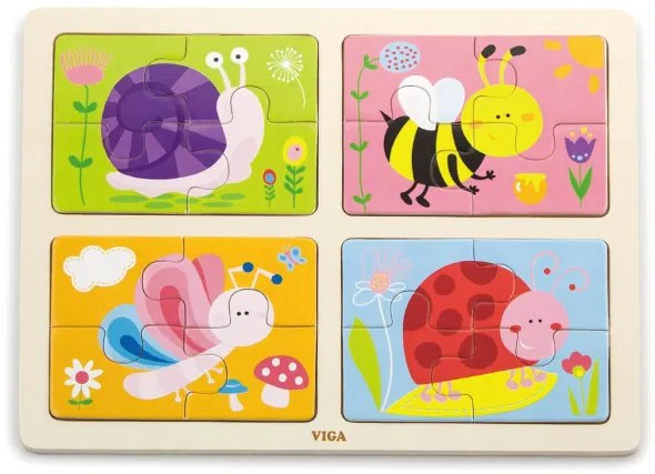 Puzzle na podstavci 4v1 Viga 50189 hmyz