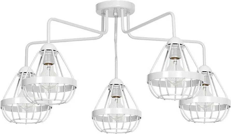 Prisadený luster RING 5xE27/60W/230V pavúk biely