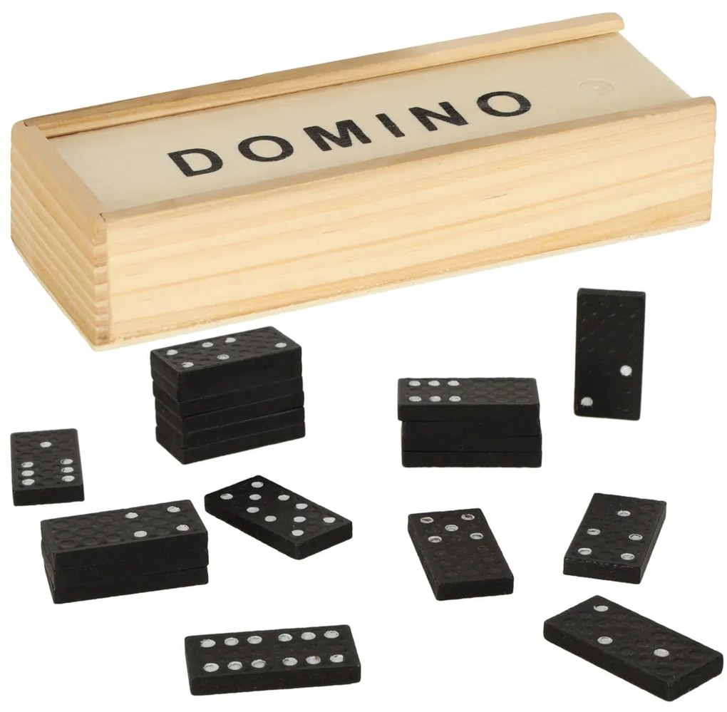 KIK Drevené domino rodinná hra + krabica