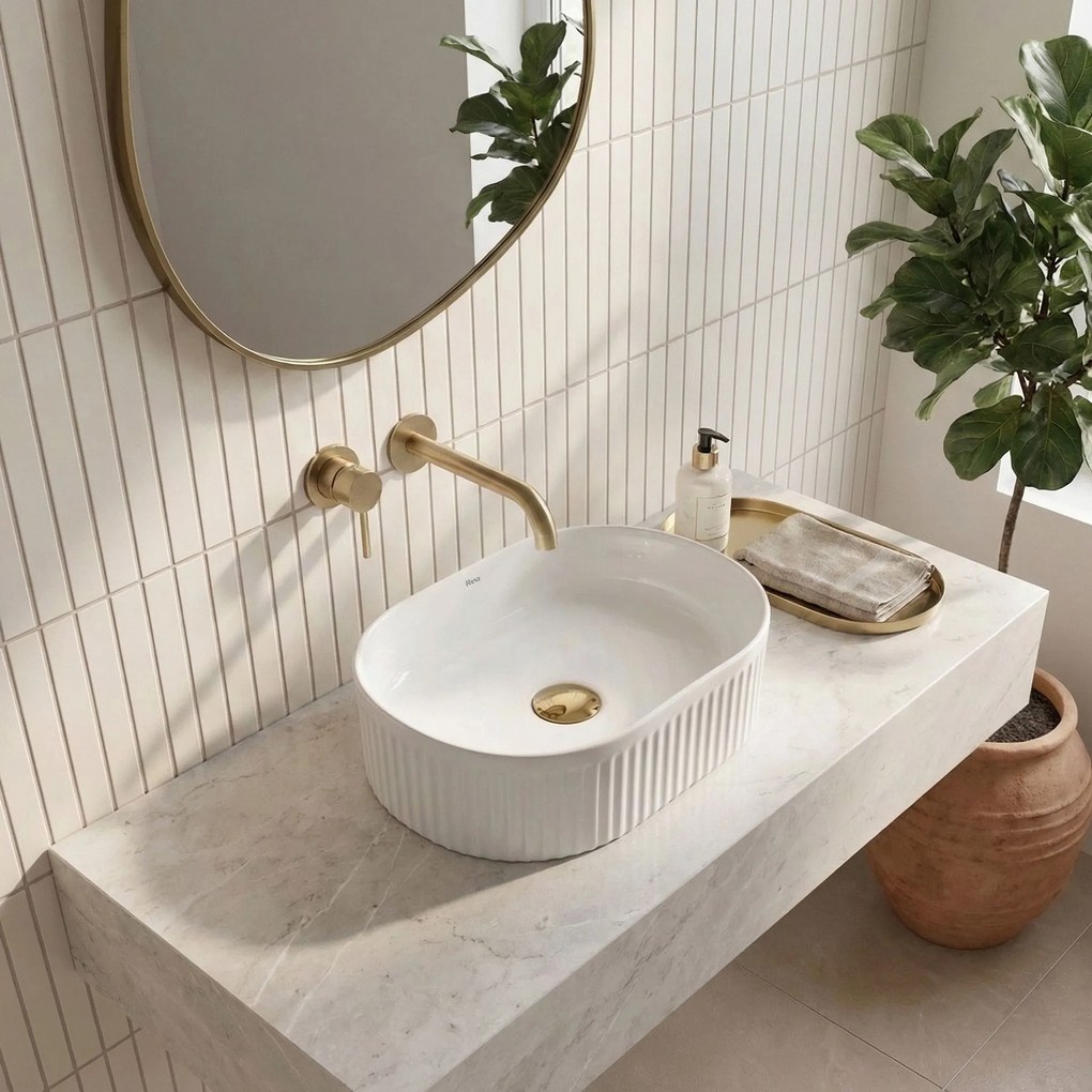 Rea Vanda Mini 40, umývadlo na dosku 400×300×120 mm, biela lesklá, REA-U3536