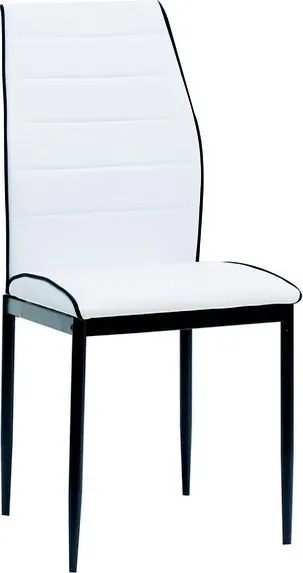 Jedálenská stolička Round, biela ekokoža