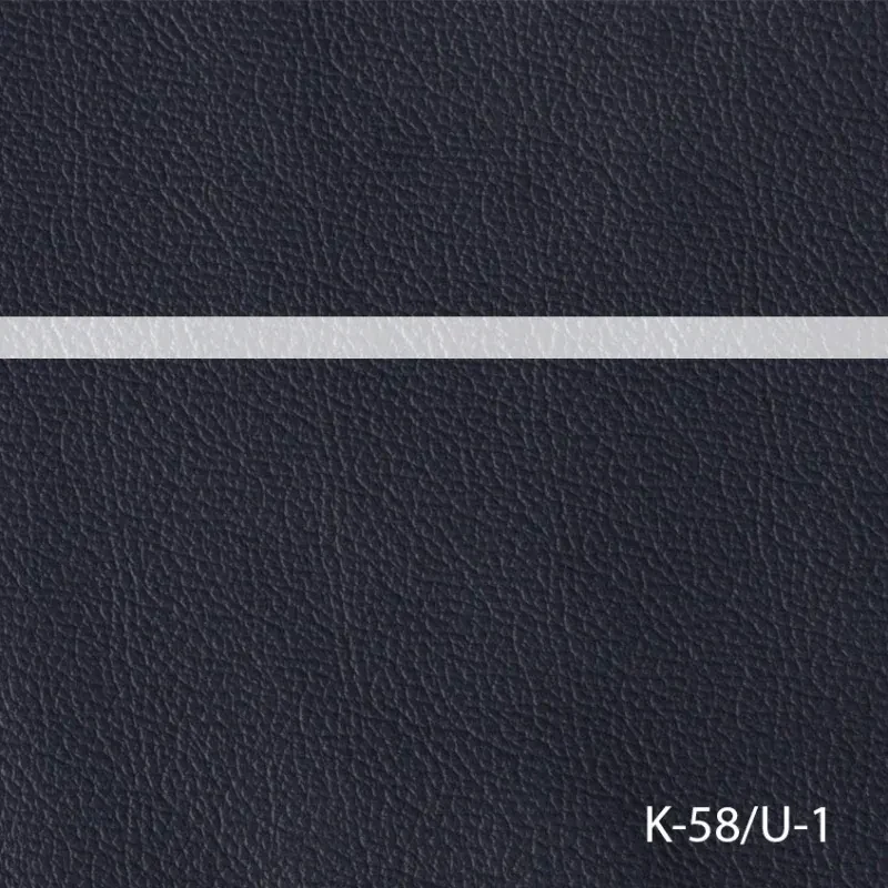 Kožená rohová sedacia súprava DUBAJ LUX XL II, Ľavá, tm. modrá (K-58)_biela (U-1)
