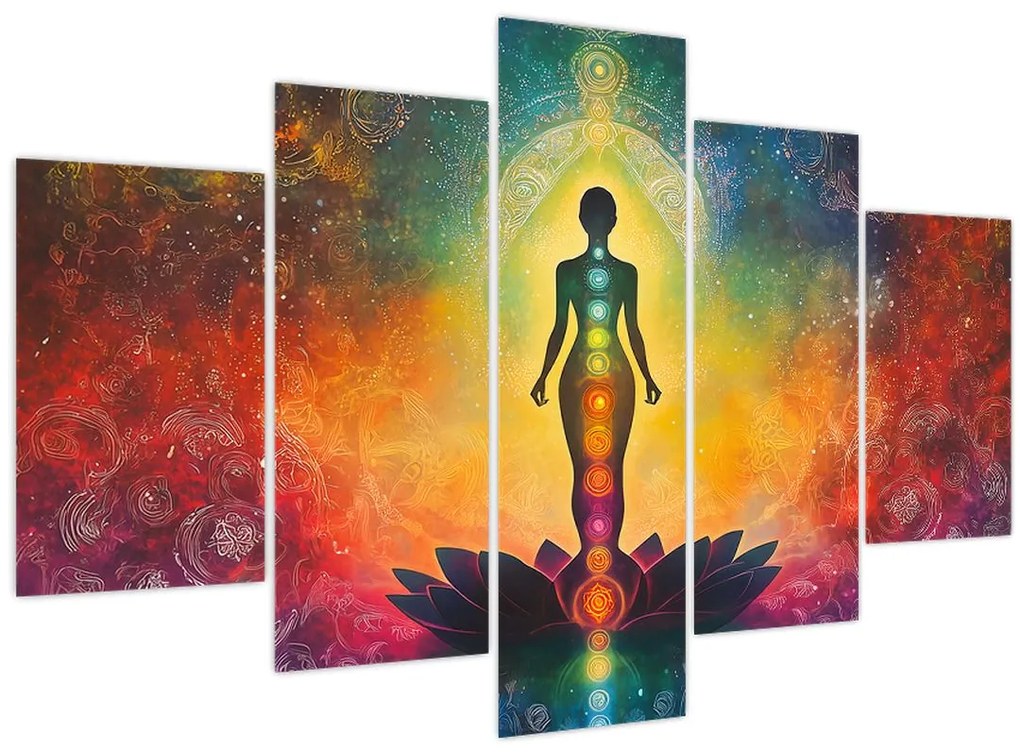 Obraz - Žena a čakry (150x105 cm)