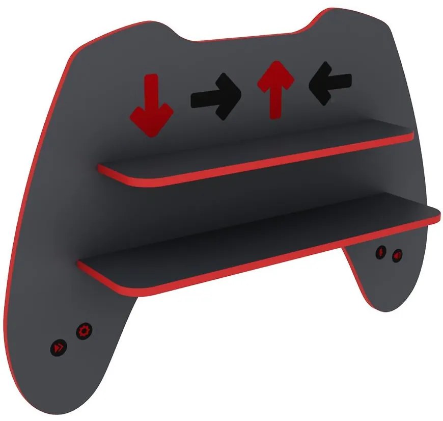 Polička Matrix I grafit/červená