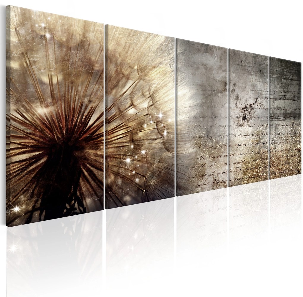 Artgeist Obraz - Beige Dandelion Veľkosť: 225x90, Verzia: Premium Print