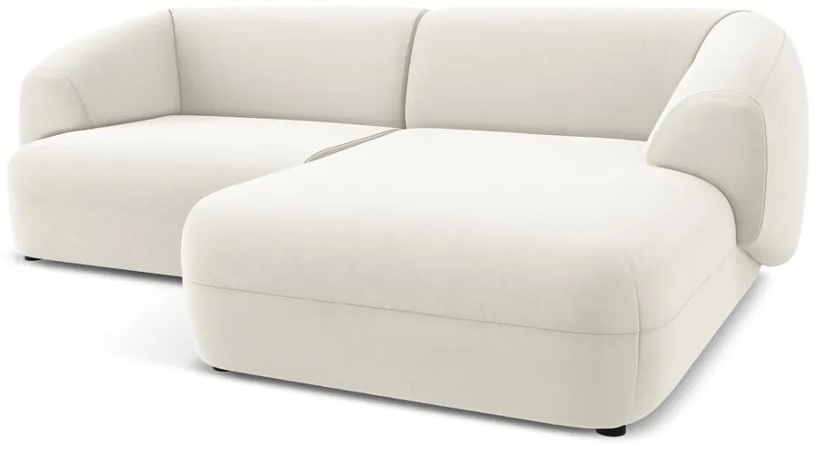 Biela zamatová rohová pohovka (pravý roh) Moana – Makamii