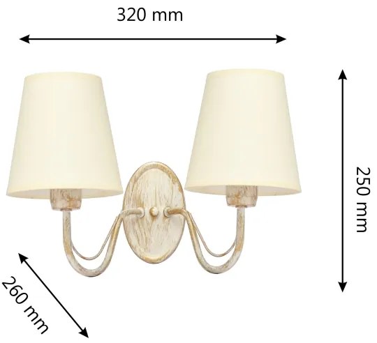 Nástenná lampa MALBO 2xE27/15W/230V béžová