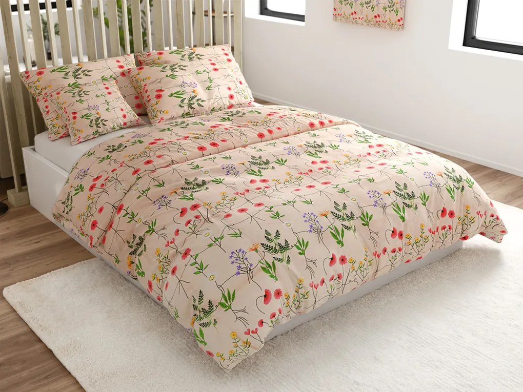 Bavlnené obliečky HERBAR BLEND béžové Rozmer obliečky: 70 x 90 cm | 140 x 220 cm