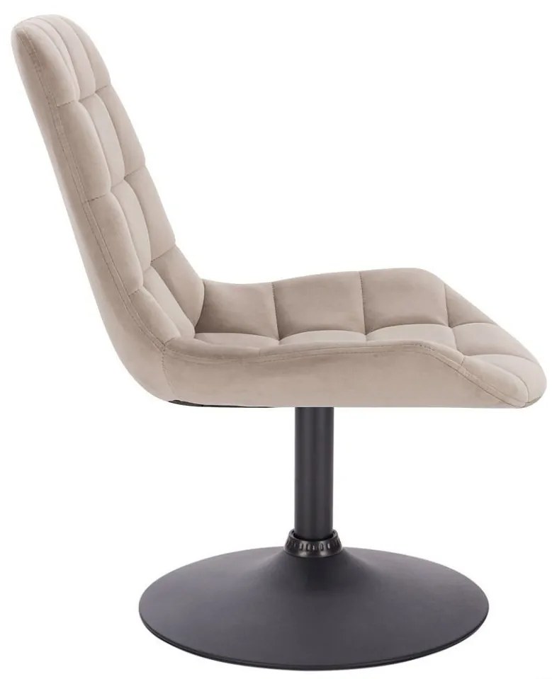 LuxuryForm DESIGN Stolička PARIS VELUR na čiernom tanieri - latte