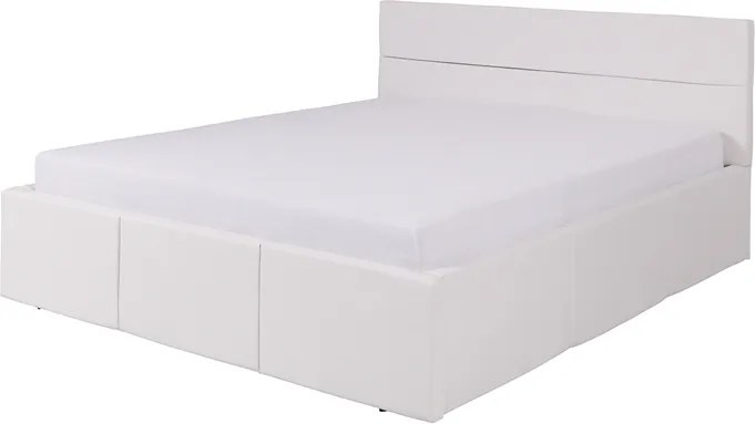 Biela čalúnená posteľ 160x200 cm Claus