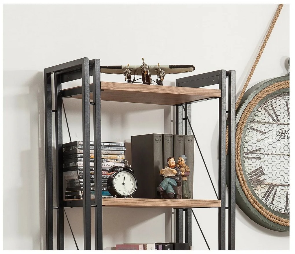 Regál Cosmo Penta Black and Atlantic PinePine