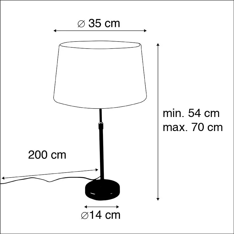 Stolná lampa bronzová s tienidlom z ľanu biela 35 cm - Parte