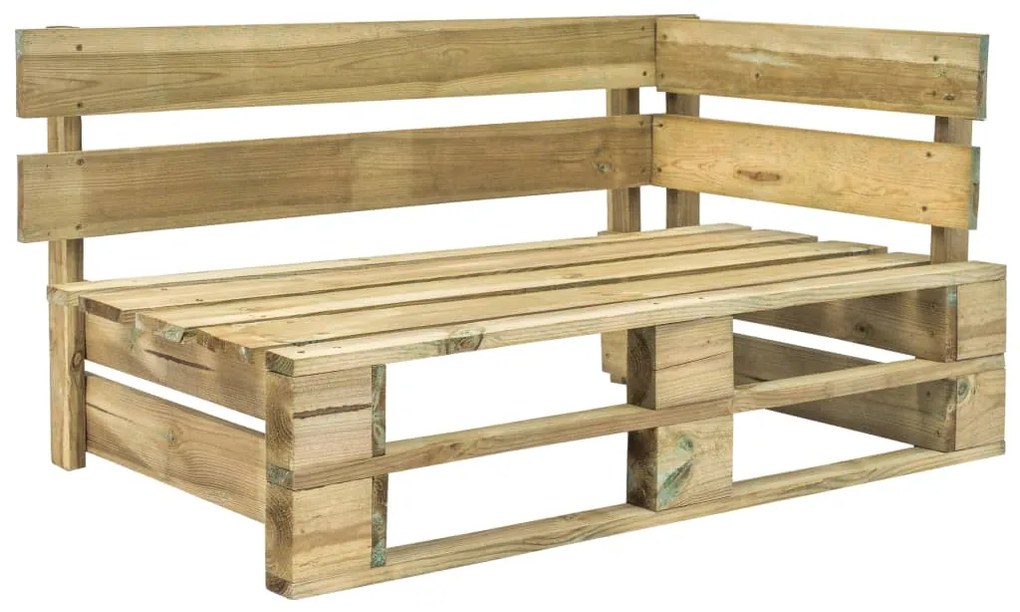 vidaXL Záhradná paletová rohová lavička z FSC dreva zelená