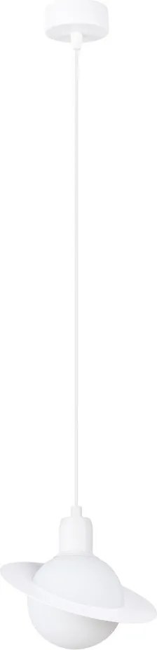 Biely detský luster so skleneným tienidlom ø 20 cm Mab – Sollux