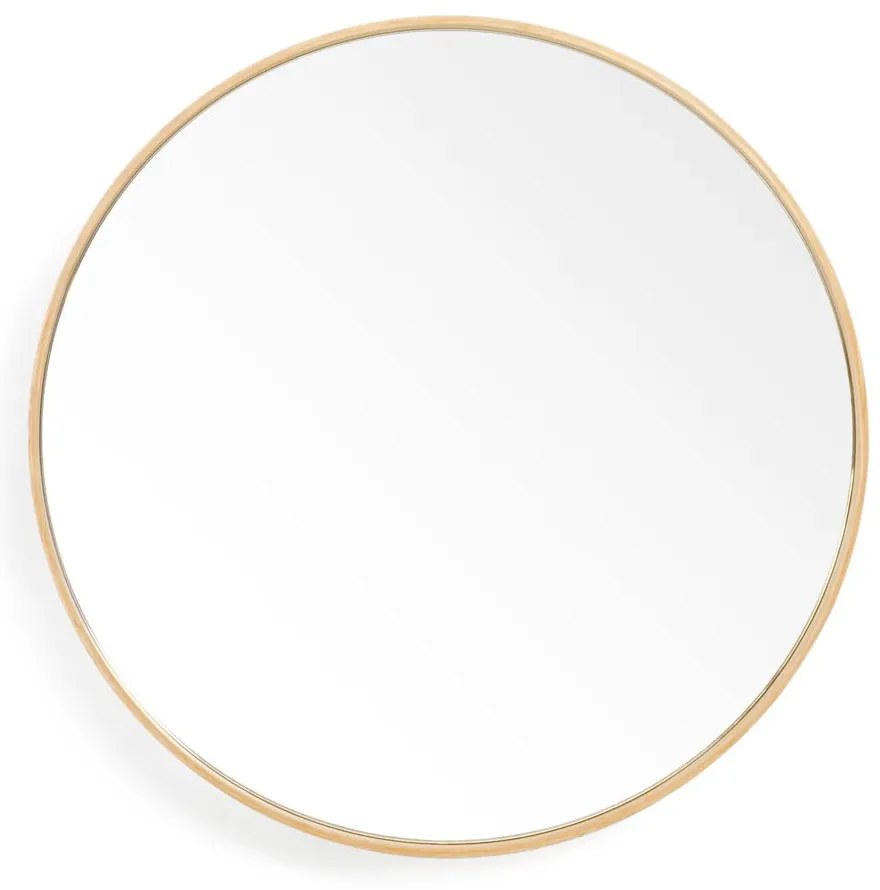 Nástenné zrkadlo s rámom z dubového dreva Wireworks Glance, ø 45 cm
