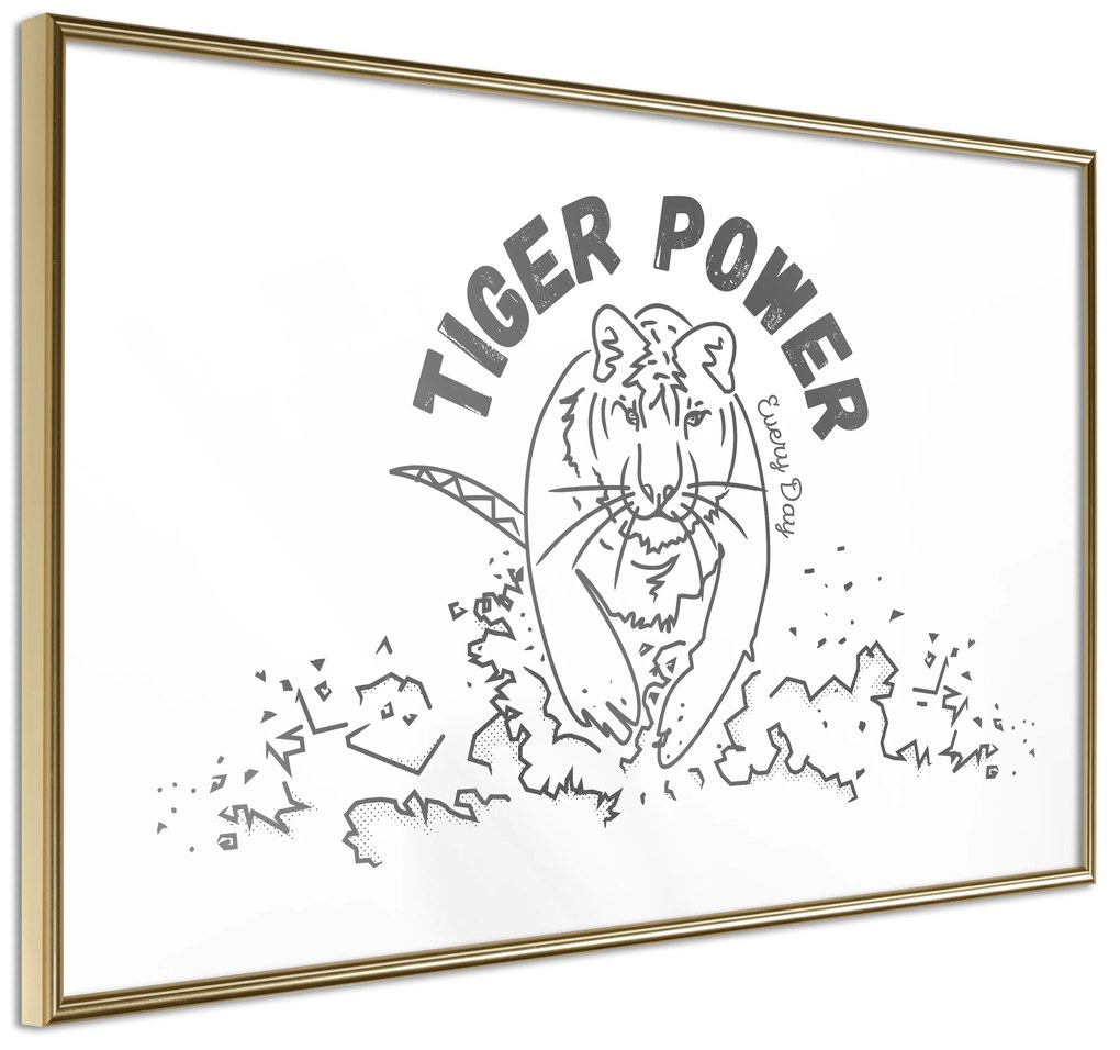 Artgeist Plagát - Tiger Power [Poster] Veľkosť: 45x30, Verzia: Čierny rám