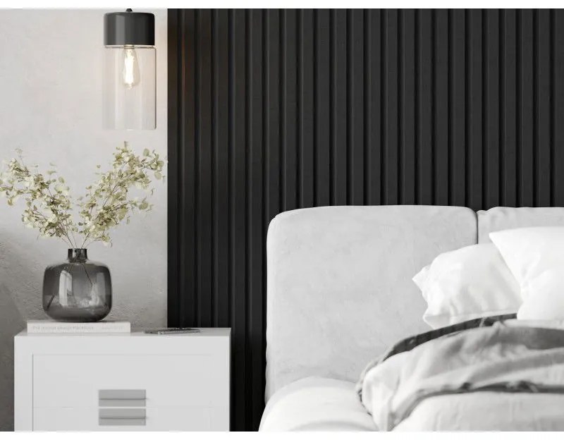 Mexen Lam-B, stenové lamely 275 × 31,5 cm, HDF doska 4 mm, ľan čierny, S100-275317-2812-069