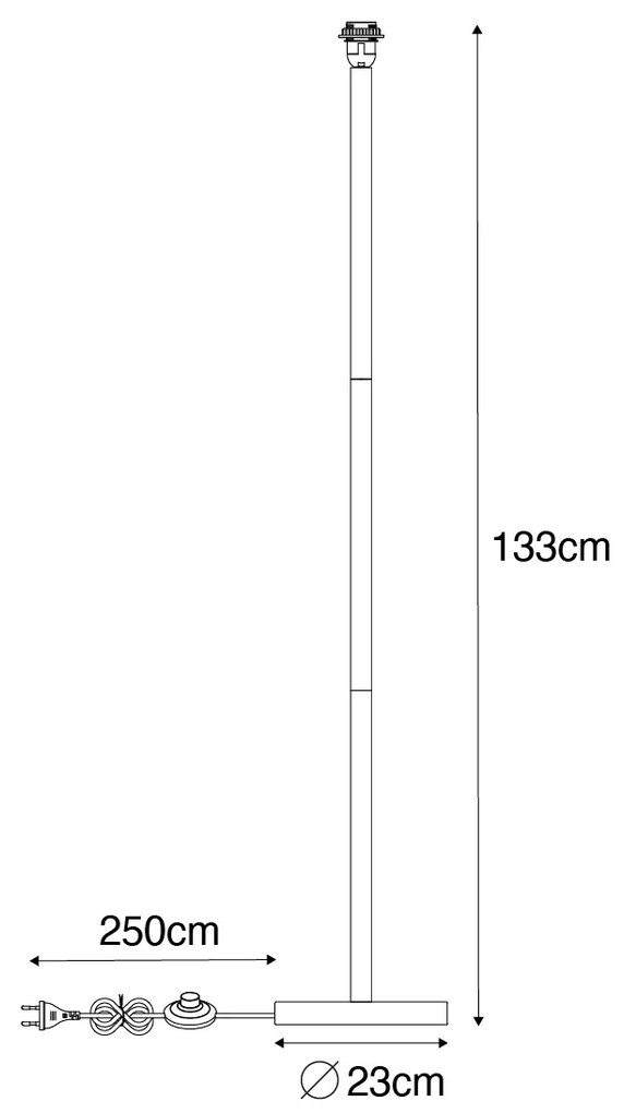 Rustikálna stojaca lampa drevo bez tienidla - Mels