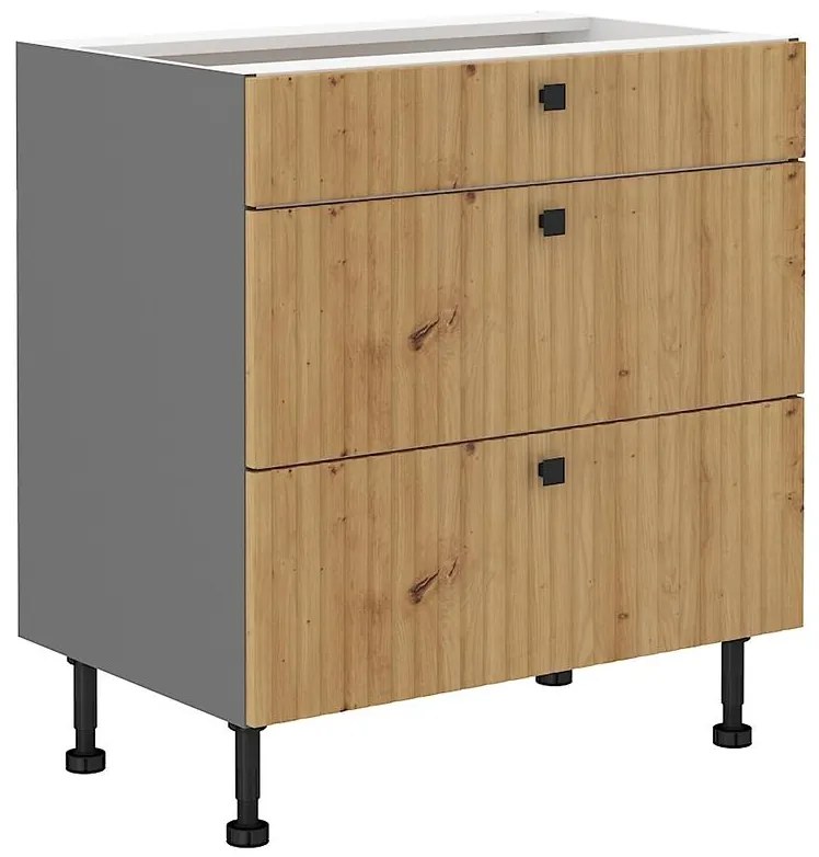 Kuchynská skrinka AVA dub artisan/antracitová 80d 3s bb