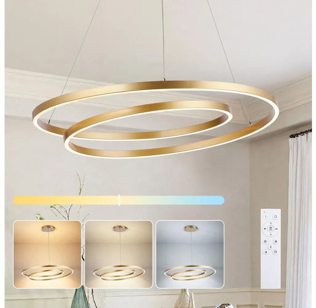 Brilagi-LED stmievateľný luster na lankách TWISTER LED/105W/230V pr. 100 cm zlatý + DO