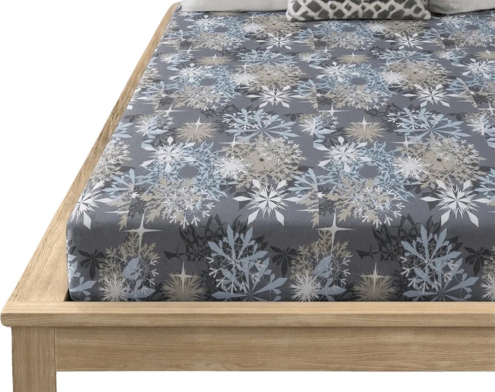 Plachta z mikrovlákna SNOWFLAKE modrosivá 180x200 cm