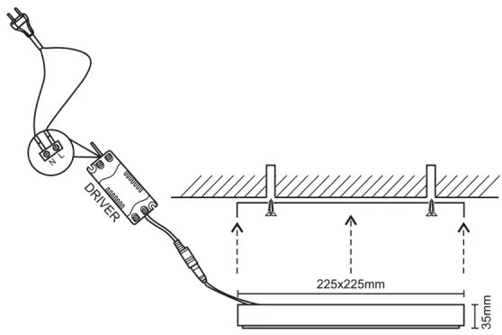 LED Stropné svietidlo LED/18W/230V 4000K 22,5x22,5 cm