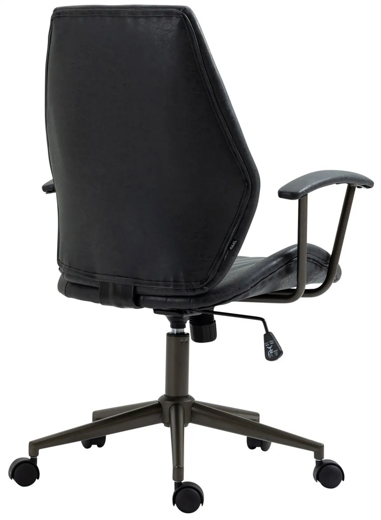 Design-Shop Kancelárska stolička Nampa v industriálnom štýle - koženka - Čierna antik