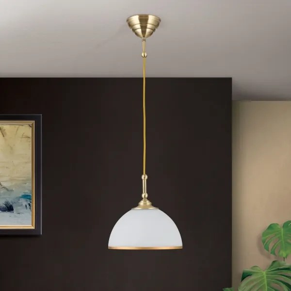 Orion HL 6-1808/1 - Luster na lanku OLD LAMP 1xE27/40W/230V biela/mosadz