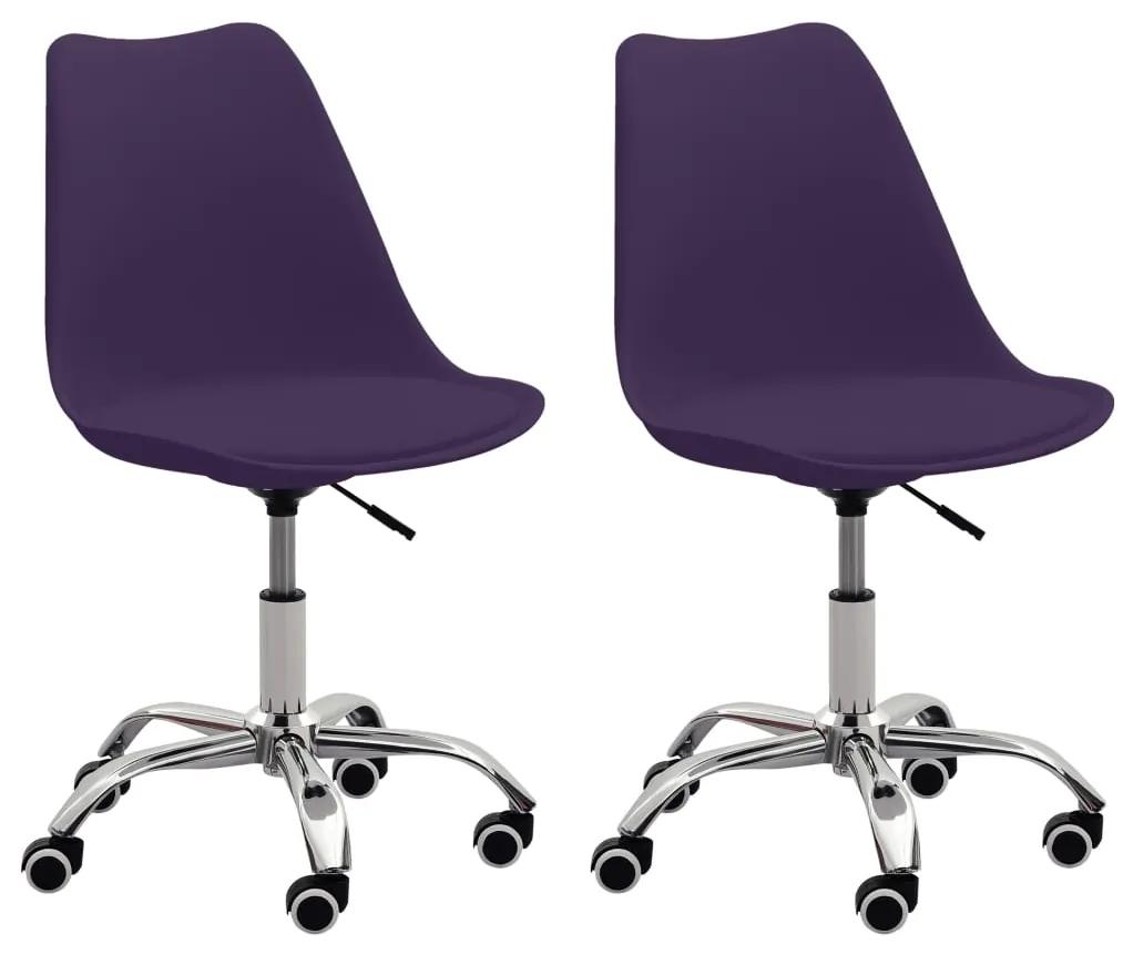 vidaXL Kancelárske stoličky 2 ks purpurové umelá koža