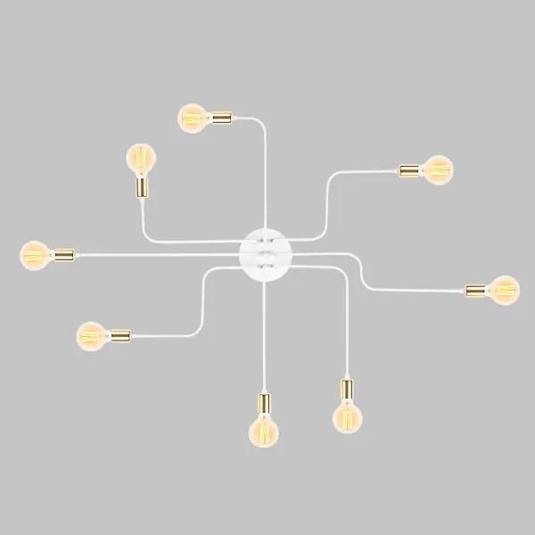 Prisadený luster TRUVA 8xE27/40W/230V biela/zlatá