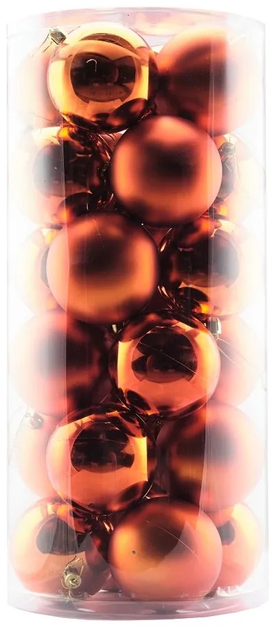 DECOLED Plastové koule, prům. 8 cm, měděná, 12x lesklá, 12x matná