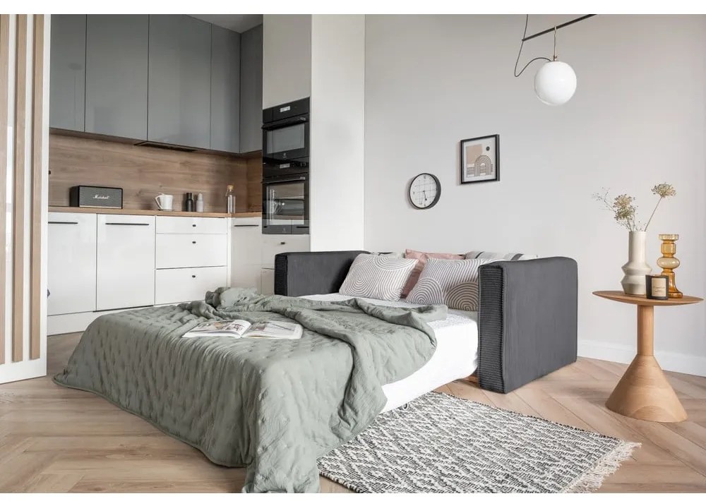 Tmavosivá rozkladacia pohovka 168 cm Lucky Lucy – Miuform