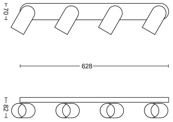 Philips 50584/31/PN - Bodové svietidlo MYLIVING PONGEE 4xGU10/5,5W/230V
