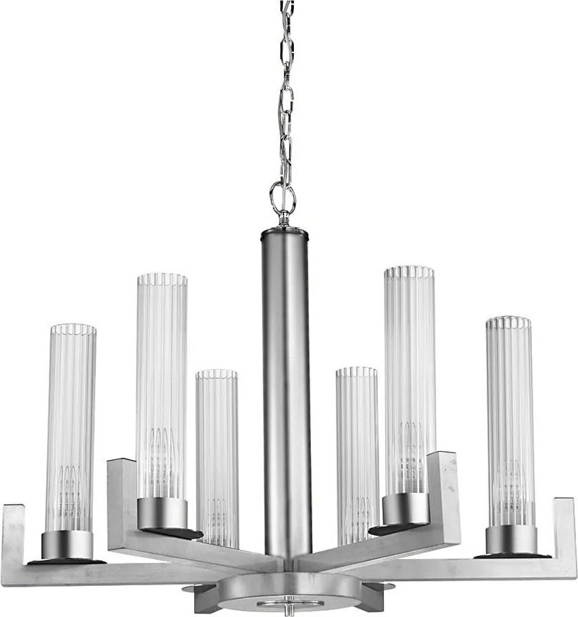 Kolarz 6009.80650 - Luster na reťazi RAGGIO 6xE14/25W/230V striebro