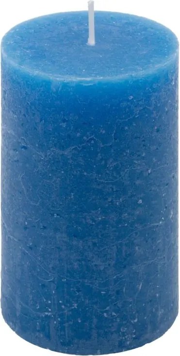 Modrá parafínová sviečka rustikálna 11,5 cm, 40 h, sada 12ks