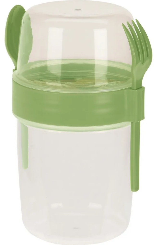 EH Miska na šalát s príborom, 1100 ml, plast, mix farieb