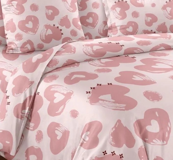 Obliečky Homa FEGUR ROSE HEARTS 7-dielna sada 140x200 cm