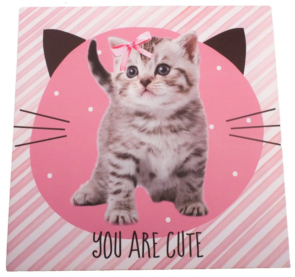 Obraz na plátne You are cute ružová, 28 x 28 cm
