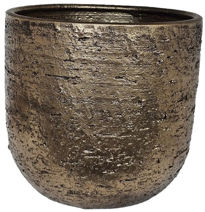 Zlatý antik keramický obal na kvetináč Nice Gold - Ø 22*20 cm