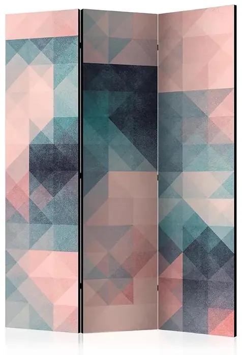 Paraván - Pixels (Green and Pink) [Room Dividers] Veľkosť: 135x172, Verzia: Akustický