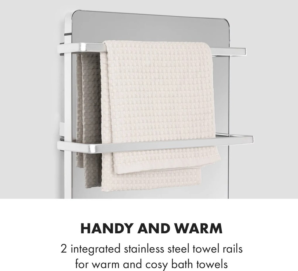 Klarstein Hot Spot Crystal Flow, ohrievač do kúpelne, 45 x 82 cm, 36 m², 2000 W, 5-40 °C, LED