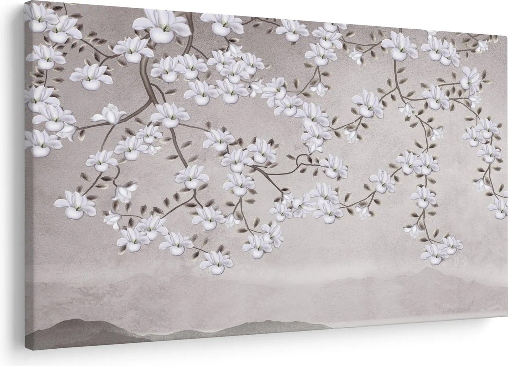 Obraz - Kvety v šedivej krajine (90x60 cm)