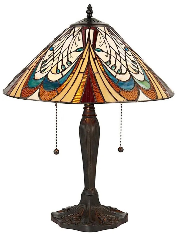 Stolná lampa Tiffany HECTOR 2xE27/60W/230V, priemer 40 cm