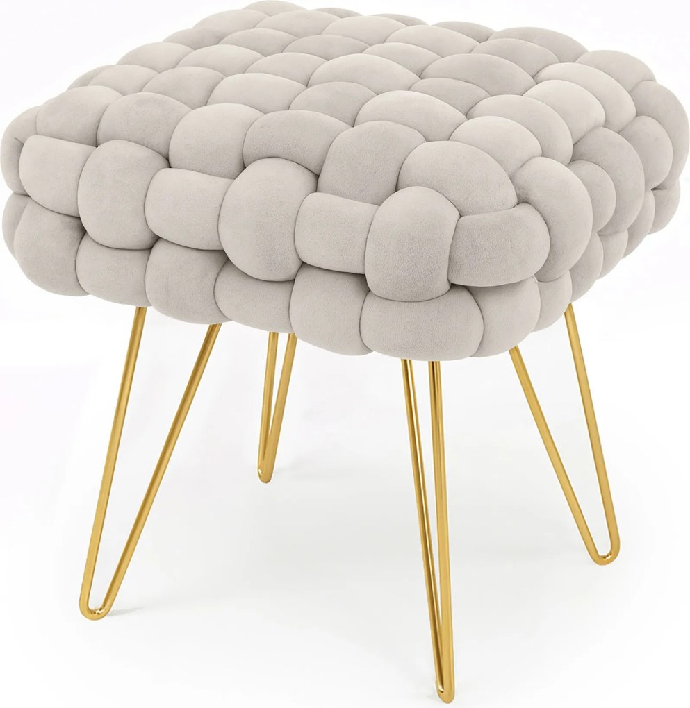 Taburet Dotty krémový