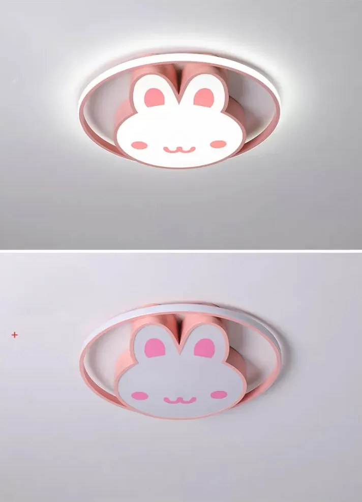 IKO LED stropná lampa s diaľkovým ovládačom – Ružový zajačik